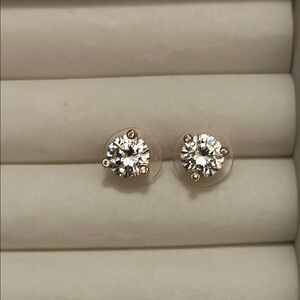 Elegant Gold and Silver Stud Earrings